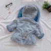 Set di abbigliamento Giacche di jeans invernali Bambini Neonata Cappotto con cappuccio Pelliccia in pile Velluto Manica intera Cappotti spessi caldi 1 6 anni Capispalla per bambini 231124