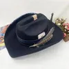 Bérets laine Jazz bordure rétro Western Denim chapeau tibétain haut Hatsombrero Vaquero Hombre