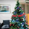 Fiori decorativi 7 pezzi finti accessori per decorazioni in PE artificiale per esterni Festività natalizie con glitter