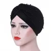 Hijab cotone solido pieghe perla turbante musulmano sciarpa donne islamico interno hijab caps arabo avvolgere testa femme musulman turbante mujer 230426