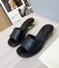 2023 Summer Brand Fashion Women's Sandals Slippers Shoes Baguette Wide-band Nappa Leather Slides Sculptural Heels Lady Slide Flats Elegant Walking Slipper EU36-43