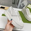Designer Canvas Shoes Chunky B Sneakers Kvinnor präglade spetsar upp Jacquard Retro Platform Sneaker Multicolored Brodery Trainers