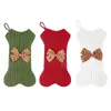 Christmas Supplies Decoration Knitted Wool Pendant XMAS Stockings Large Gift Bag With Bow RRD136