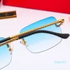 Großhandels-rote Sonnenbrille für Frauen-Mann-Sonnenbrille Art- und Weiseklassische randlose Goldmetallrahmen-Wagen-Brillen-Schutzbrille-im Freienstrand-mehrere Arten