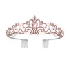 Matrimonio Sposa Corona Copricapo Ornamento per capelli di cristallo Abito da sposa Regina Ornamento per capelli Fascia per capelli corona