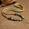 Pendant Necklaces Hand-woven Tibetan Style Necklace Rope For Men And Women Thangka Tianzhu Zakiram Fragrant Ash Glass Bead