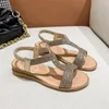 Sandalen Designer Marke Damenmode Strass Wedges Sandalias Casual Bequeme Outdoor Sunmmer Schuhe Strand