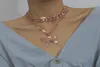 Butterfly Necklace Set Cuban Link Chain Choker Halsband Kvinnor Girls Butterfly Chains Bling Hip Hop Pendant Jewelry8293394