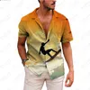 남성용 캐주얼 셔츠 여름 짧은 소매 판매 버튼 패턴 고품질 3D 프린팅 패션 대형 하와이 과일 관광 4xl