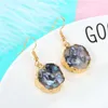 Dangle Earrings Dayoff Broken Stone Round Fake Druzy Earring For Women 2023 Bohemian Handmade Pink Resin Drop Design Jewelry E241