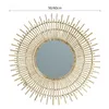 Mirrors Rattan Dressing Mirror Innovative Art Decoration Round Makeup Living Room Bedroom Wall Po Props W3JE