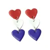 Boucles d'oreilles créoles Soft Clay Fashion Love Color Matching US Independence Day July 4 Flag