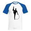 Homens camisetas Ginástica Rítmica Hoop Impressão O-pescoço Algodão Camiseta Tee Casual Tamanho Solto Verão Moda Mens Camisa