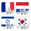 Arm Neg Warmers Pro Team National Flag Белый ультрафиолетовый велосипедный велосипедный велосипедный велосипедный велосипед