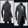 Heren Bont Faux Heren Double Breasted Trenchcoat Wolmix 2023 Herfst Winter Solid Casual Slim Fit Lange Jas Mode Kleding 231124