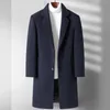 Men's Fur Faux 40 Wool Overcoat Long Autumn and Winter Woolen Thick Korean Version Slim Business Allmatch Coat M4XL 231124