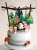 Festliga leveranser första parti Happy Birthday Topper Cake Hedgehog A Swing Decor Hawaiian Party Baking Decoration Tools