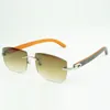 Nowe okulary przeciwsłoneczne C Hardware 3524032 z pomarańczowymi drewnianymi patykami i soczewkami 56 mm dla unisex