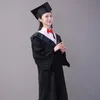 Examen klänningar guld examen klänning svart vuxen universitet ceremoni klassisk examen hatt och klänning skol uniform grossist