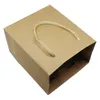 Gift Wrap 5Pcs/Lot Wedding Jewelry Candy Shopping Packing Handle Bag Boutique Brown Doypack Kraft Paper Package Bags With