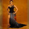 Arabic Aso Ebi Prom Gowns One Shoulder Luxurious Beaded Backless Mermaid African Nigeria Evening Dresses Birthday Party Engagement Pageant Dress Guest's Gown AM040