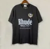 TシャツメンズrhudeTシャツヒョウレタープリントドゥードルハイストリートトップティーメンズメンカジュアルルーズTシャツストリートウェア