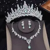 Colares frisados Princesa Rainha Nupcial Coroa Conjuntos de joias de casamento com tiara Flor Gargantilha Colar Brincos Conjunto Acessórios de fantasia de noiva 231124