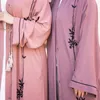 Vêtements ethniques Abayas musulmanes pour les femmes Dubaï Turquie Noir Broderie Kimono Islamique Modeste Arabe Outwear Ramadan Eid Kaftan Hijab Robe