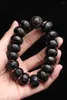 Strand Handmade Men's 20mm12 Beads Natural Ebony Wood Prayer Bead Chain Wrist Meditation Stress Relief Bracelet Rosary For Men