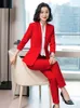 Women's Suits Blazers Work Pant Suits OL 2 Piece Set For Women Business Interview Suit Set Uniform Slim Blazer And Pencil Pant Office Lady Suit Spring 230426