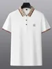 Ny högkvalitativ mäns bomullsbroderad poloskjorta Summer High-End Business Casual Lapel Short Sleeve T-shirt