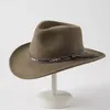 Boinas Lanan Jazz Edging Retro Western Denim Hat Tibetano Top Hatsombero Vaquero Hombre