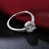 Anelli a grappolo Tendenza Ciondoli classici Argento sterling 925 Diamante per le donne Cristallo Misura regolabile Regali per feste di moda Gioielli da sposa