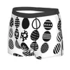 Caleçon Pâques Noir Oeufs Carreau Motif Boxershorts Hommes Mâle Double Face Imprimé Doux Respirant Lavage En Machine Polyester Imprimer