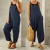 Kvinnors jumpsuits rompers harem jumpsuit kvinnor Suspender Overall Summer Vintage Loose Wide Leg Playisuits Casual Pocket Femme Clothes 230426