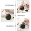 Garrafas de armazenamento multifuncionais pote de cerâmica latas de chá recipiente doméstico cerâmica doces vasilha