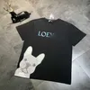 レディースデザイナーTシャツを厳密に選択するLOEの漫画ドッグプリントショートスリーブのTシャツINSアウターウエアボトムの純粋なトップ