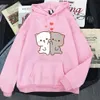 Kvinnors hoodies tröjor mochi persika och goma söt katt tryckt huvor män kvinnor hoodies plus size sweatshirt tonåring pullover unisex hösten varm streetwear