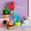 12 Paquets Plante Succulente Bouquet Créatif Blocs de Construction Petites Briques Bricolage Assemblé Jouet Collection Mini Plantes en Pot Fleurs Kits de Construction Ensembles de Jouets