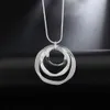 Pendant Necklaces DOTEFFIL 925 Sterling Silver 18 Inches Three Circle Pendant Chain Frosted Necklace For Women Fashion Wedding Party Charm Jewelry 230426