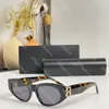 Sonnenbrille mit D-Rahmen, goldene Buchstaben, Designer-Katzenaugen-Sonnenbrille für Damen, Herren, Vintage, graue Linse, Trend-Sonnenbrille