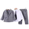 Ensembles de vêtements bébé garçon mode costume formel enfants gentleman cravate 3 pièces printemps automne chemise à manches longues veste