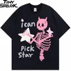 Men's TShirts Men Streetwear Tshirt Devil Horn Skull Skeleton Stars Funny Graphic TShirt Cotton Harajuku T Shirt Summer Hip Hop Tops Tee 230425