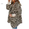 Fourrure femme automne hiver chaud mode léopard fausse fourrure veste floue pull ample surdimensionné pour Femme à manches longues décontracté