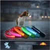 Collari per cani Guinzagli Taglia XL Led Collare per animali domestici Colorf Luce lampeggiante Forniture luminose Glow Etichetta di sicurezza Vendita di Natale Dh0177 Drop Delivery Dhgfw