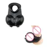 Cockrings TPE Squeeze Ball Testicle Sack Enhancer Cock Sleeve Penis Ring Scrotum Pouch Erektion Fördröjning Ejakulation Vuxen sexleksaker för män 230426