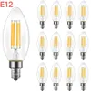 Ampoules LED à Filament haute luminosité Dimmable 2W 4W 6W ampoules LED Filament E27 E12 B22 E14 lampe à Led 120LM W blanc chaud