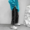 Herrenhose Domonstier Japanische Herren-Plissee-Jogger Streetwear Man Casual Straight 2023 Letter Printed Male Pants Bottoms