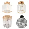 Lustres Pendentif Lumières Moderne Minimaliste Luxe Cristal Allée Lampe Forme Géométrique Ronde Carrée Porche Petit Lustre Chambre Étudier