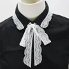 Bow Ties Women Cotton Fake Collar Girls Black Shirt Lapel False Collars Neck Tie Detachable Blouse Top Clothes Decor